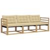 vidaXL Set vanjskih sofa 3 kom. Bijela i bež