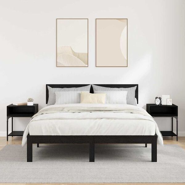 vidaXL Noćni ormarić 2 pcs Crni hrast 40 x 40 x 50 cm