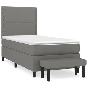 vidaXL Krevet s oprugama i madracem tamnosivi 90 x 190 cm od tkanine