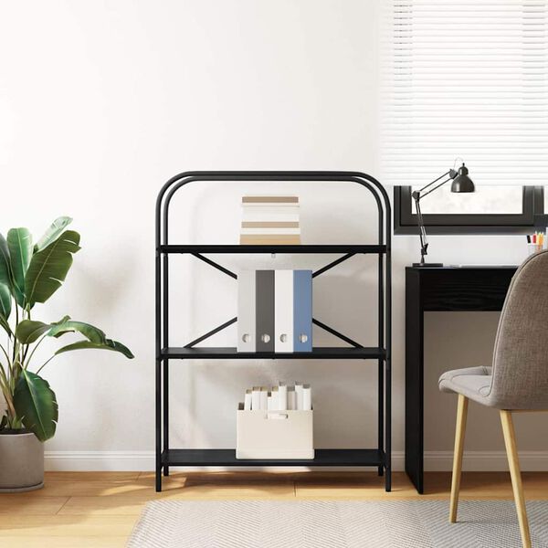 vidaXL Polica Crni hrast 80 x 30 x 109 cm Konstruirano drvo