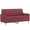 vidaXL 3-dijelni set sofa s jastucima crvena boja vina od tkanine