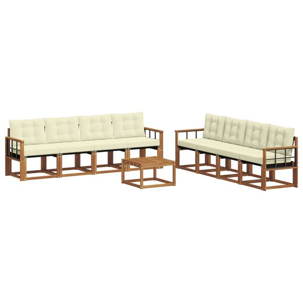 vidaXL Set vanjskih sofa s jastukom 9 pcs Prirodna i krem