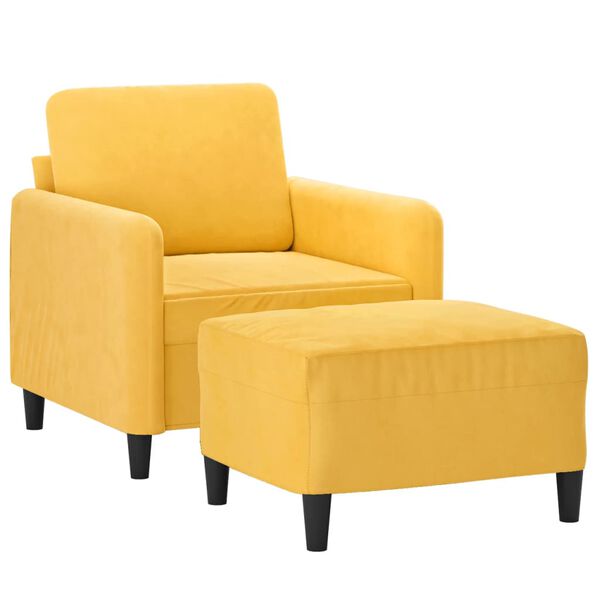 vidaXL Fotelja s tabureom svjetložuta 60 cm bar&scaron;unasta