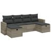 vidaXL 6-dijelni set vrtnih sofa od poliratana s jastucima svjetlosivi