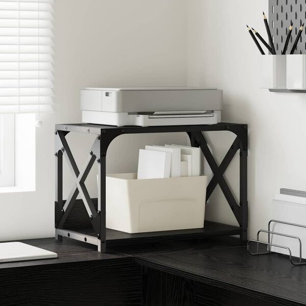 vidaXL Držač za printer Crni hrast 44 x 26 x 31.5 cm Konstruirano drvo