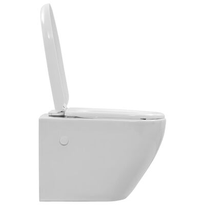 vidaXL Zidna toaletna školjka bez ruba keramička bijela