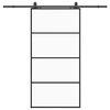 vidaXL Klizna vrata s okovima crna 102,5x205 cm ESG staklo
