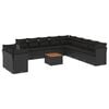 vidaXL 12-dijelni set vrtnih sofa od poliratana s jastucima crni