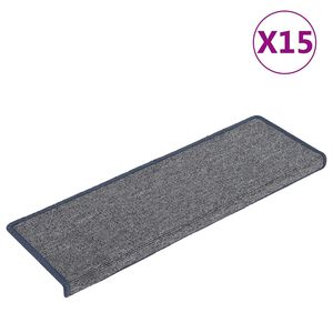 vidaXL Prostirke za stepenice 15 kom 65x21x4 cm svijetlo sive i plave pravokutne rubove