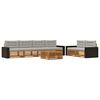 vidaXL Set vanjskih sofa 7 pcs Prirodna i svjetlosiva Poliester