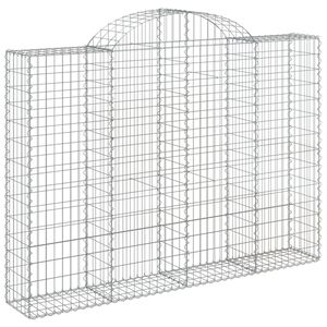 vidaXL Gabionska ko&scaron;ara s lukom 200x30x140/160 cm pocinčano željezo