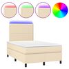 vidaXL Krevet box spring s madracem LED krem 120 x 200 cm od tkanine