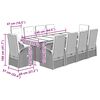 vidaXL 11-dijelni vrtni blagovaonski set s jastucima poliratan sivi