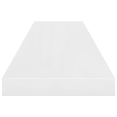 vidaXL Plutajuća zidna polica visoki sjaj bijela 90x23,5x3,8 cm MDF