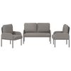 vidaXL Setovi sofa 3 pcs Sivo-smeđa 115 x 56 x 80 cm &Scaron;perploča