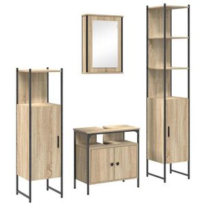 vidaXL Set namje&scaron;taja za kupaonicu s policom Zidne 4 pcs Sonoma hrast
