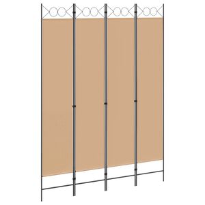 vidaXL 4-panelni pregradni zid Bež 160 x 220 cm Tkanina