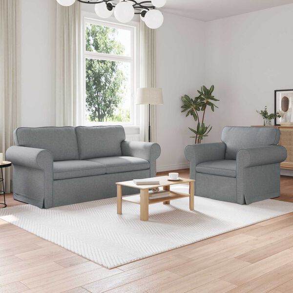 vidaXL Sofa 2 pcs Svijetlo siva 175 x 82 x 80 cm tkanina