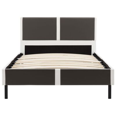 vidaXL Okvir za krevet od umjetne kože sivo-bijeli 90 x 200 cm