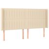 vidaXL Uzglavlje s u&scaron;ima krem 183x16x118/128 cm od tkanine