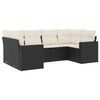 vidaXL 6-dijelni set vrtnih sofa s jastucima crni od poliratana