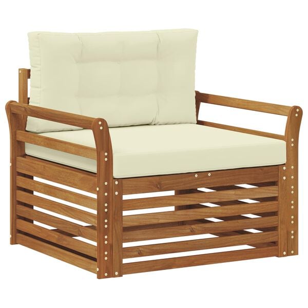 vidaXL Set vanjskih sofa Čvrsto drvo akacije i poliester Prirodna