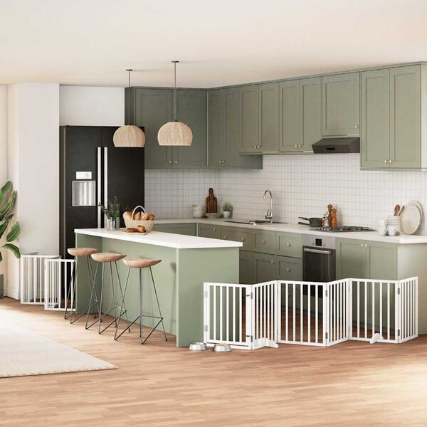 vidaXL Vrata za pse s vrata&scaron;cima 12 panela sklopiva 600 cm drvo topole