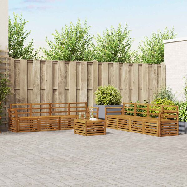 vidaXL Setovi sofa 9 pcs Prirodna Čvrsto drvo akacije