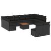 vidaXL 13-dijelni set vrtnih sofa s jastucima poliratan crni