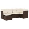 vidaXL 6-dijelni set vrtnih sofa od poliratana s jastucima smeđi