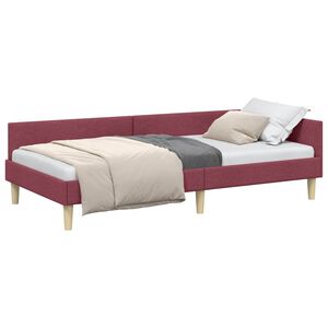 vidaXL Kutni okvir kreveta Vinska crvena 80 x 200 cm tkanina