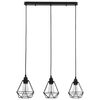 vidaXL Stropna svjetiljka u obliku dijamanta crna 3 x žarulja E27