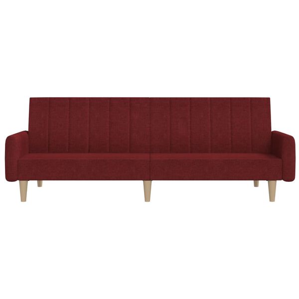 vidaXL Dvosjed na razvlačenje od tkanine crvena boja vina&nbsp;&nbsp;