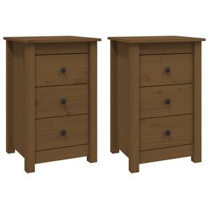 vidaXL Noćni ormarići 2 kom boja meda 40x35x61,5 cm od borovine