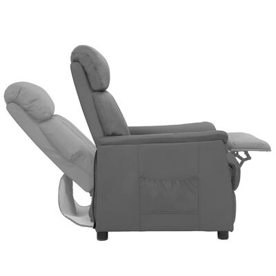 vidaXL Fotelja na podizanje od umjetne kože siva