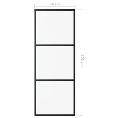 vidaXL Klizna vrata od stakla ESG i aluminija 76 x 205 cm crna