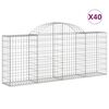 vidaXL Lučne gabionske ko&scaron;are 40 kom 200x30x80/100cm pocinčano željezo