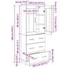 vidaXL Highboard Crni hrast 69,5 x 34 x 180 cm Konstruirano drvo