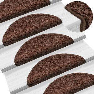 vidaXL Prostirke za stepenice 15 kom 56x17x3 cm smeđe poluokrugle