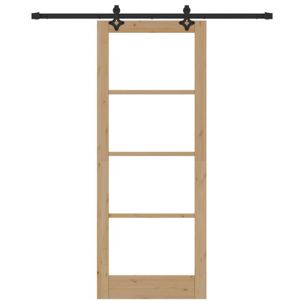 vidaXL Klizna vrata ORKDAL Prirodna i crna 83 x 211 cm