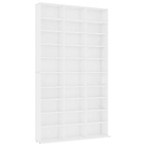 vidaXL Ormarić za CD-ove bijeli 102x23x177,5 cm od konstruiranog drva