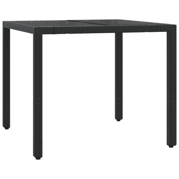 vidaXL 3-dijelni bistro set s jastucima crni od poliratana