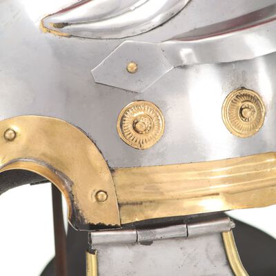 vidaXL Antikna replika rimske vojničke kacige za LARP srebrna čelična