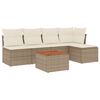 vidaXL 6-dijelni set vrtnih sofa s jastucima bež od poliratana