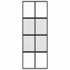 vidaXL Klizna vrata crna 76x205 cm od kaljenog stakla i aluminija