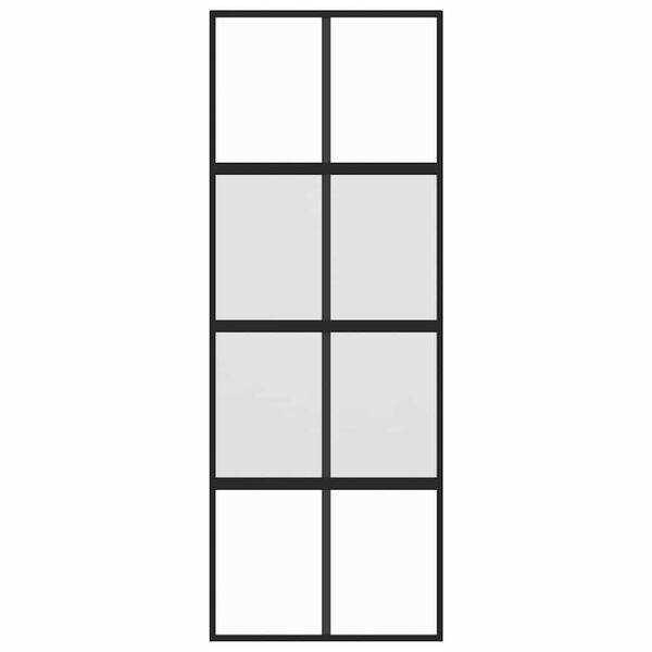 vidaXL Klizna vrata crna 76x205 cm od kaljenog stakla i aluminija