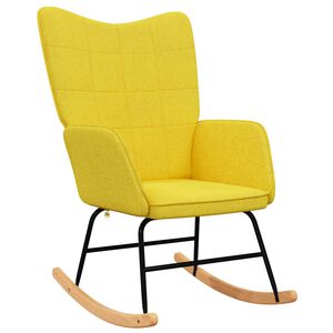 vidaXL Stolica za ljuljanje od tkanine boja senfa