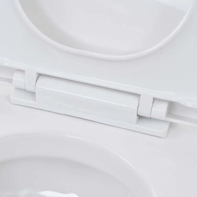 vidaXL Zidna toaletna školjka s ugradbenim vodokotlićem keramička bijela