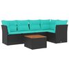 vidaXL 6-dijelni set vrtnih sofa od poliratana s jastucima crni