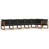 vidaXL Set vanjskih sofa 6 kom. Prirodna i crna